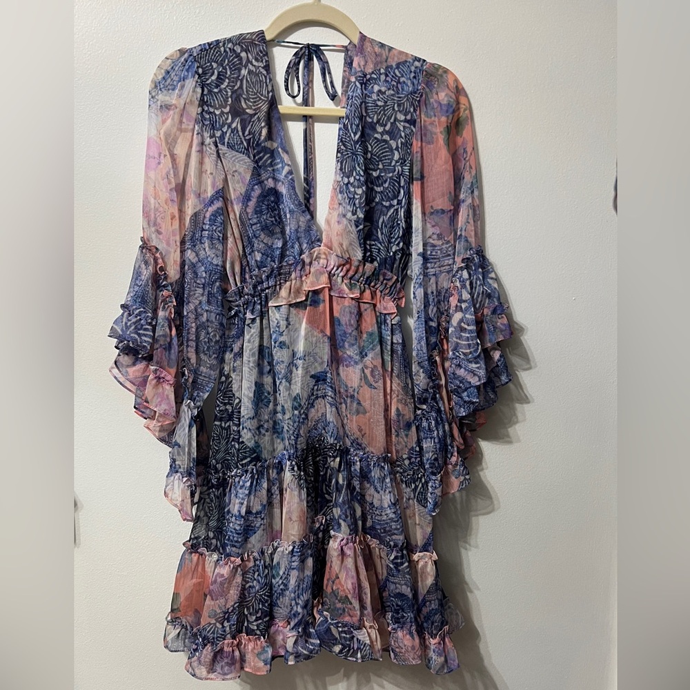 NWT Misa Los Angeles Dress Pink And Blue